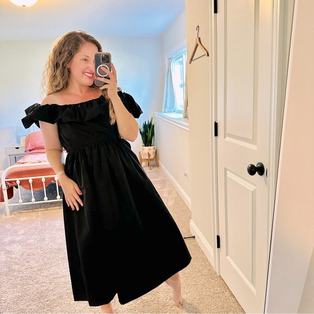 NWT SEA New York Black Off Shoulder Maxi Dress 4